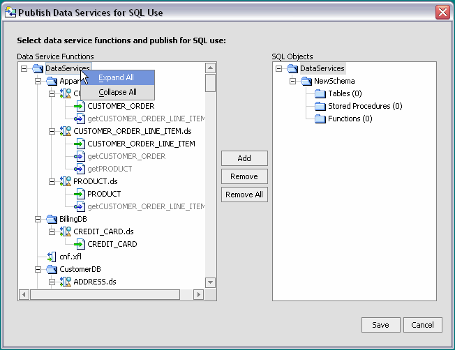 Expanded List of Data Service Functions