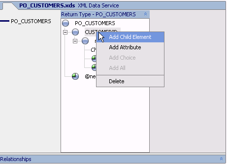 Editing an XML Type Element