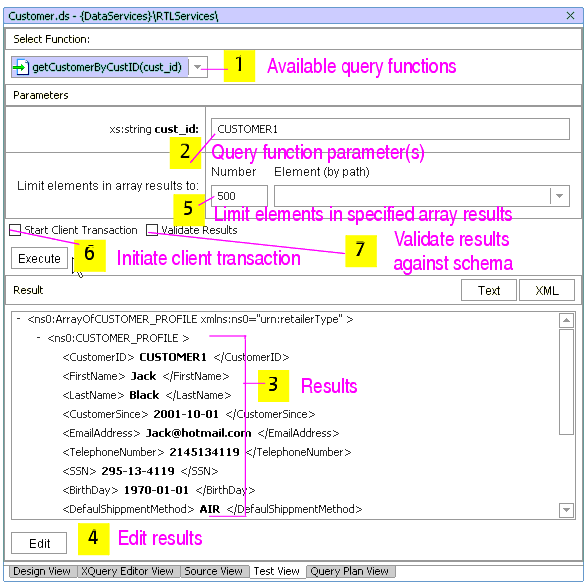 Test View Options for a Function Accepting a Simple Parameter