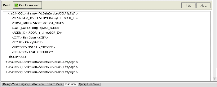 Test Results for an SQL-Based Data Service