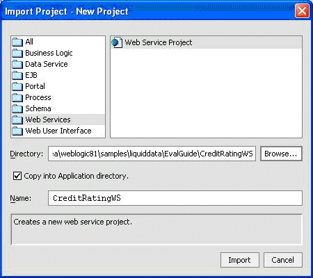 Import Web Services Project