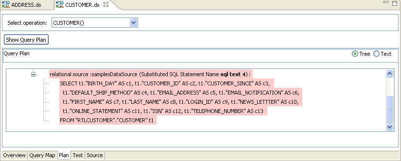 Query Plan Displaying Substituted SQL Query