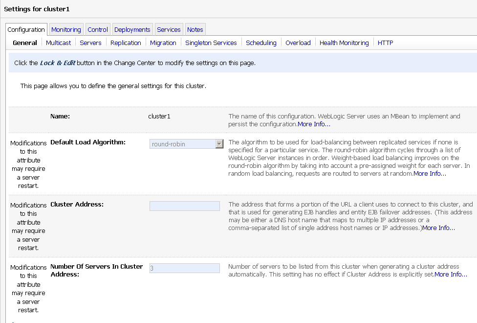 Specifying Cluster Address on WebLogic Server