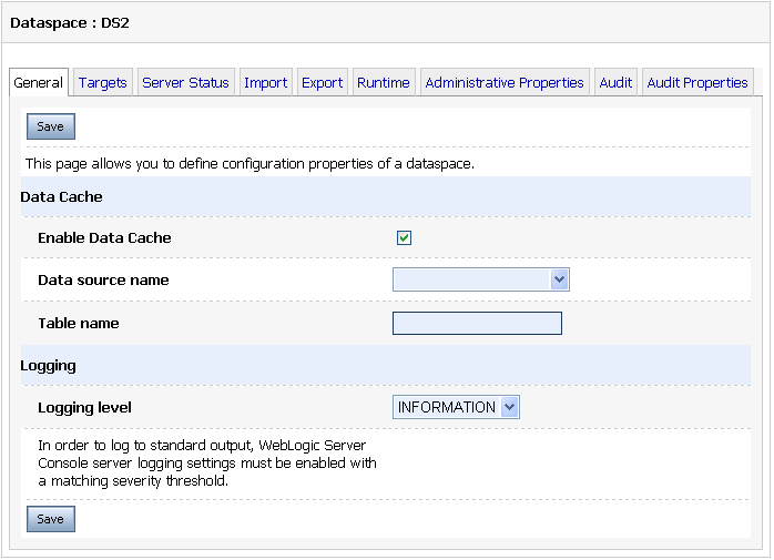 Enabling Results Caching for a Dataspace