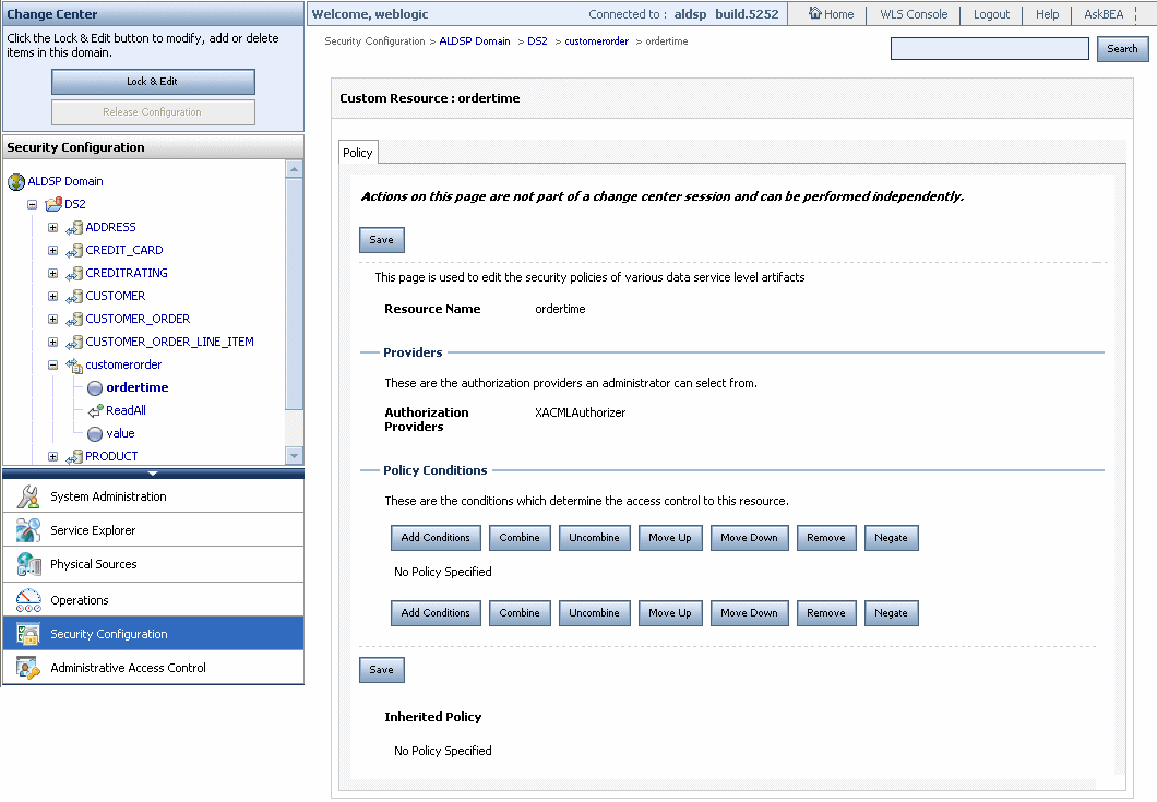 Creating Runtime Security Policy for a User-Defined Security Resource