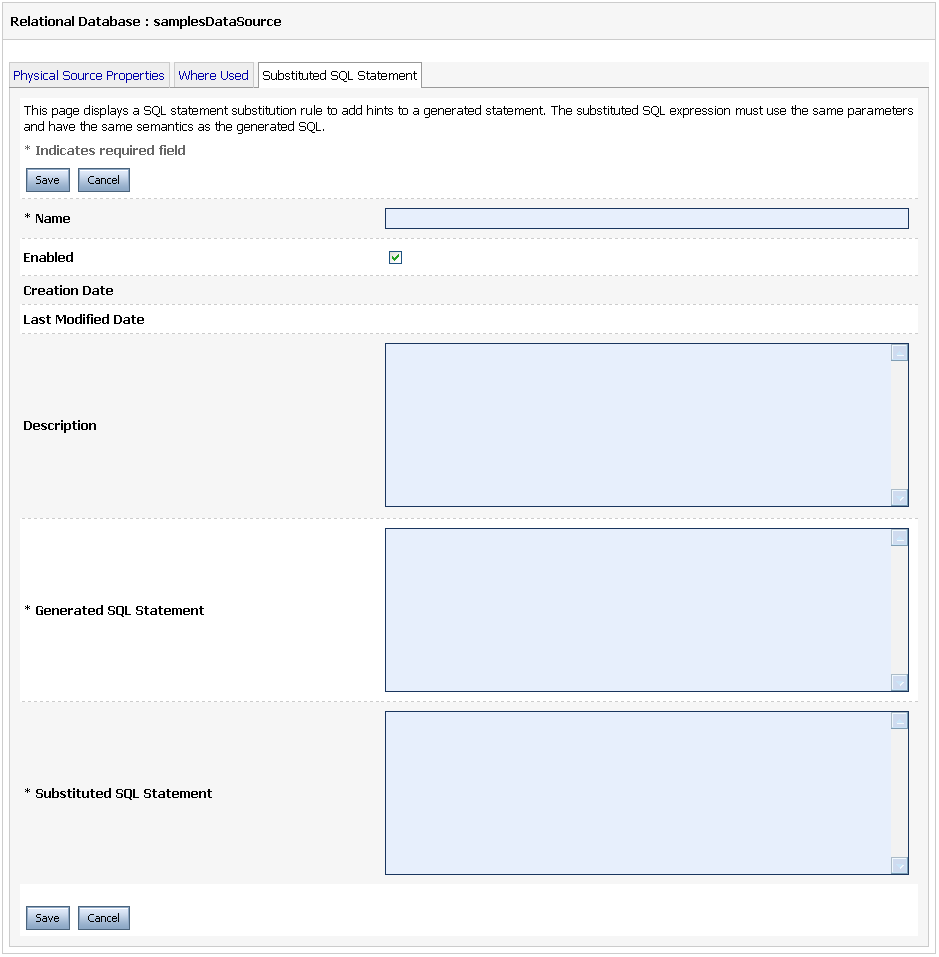 Rules for SQL Statement Substitution