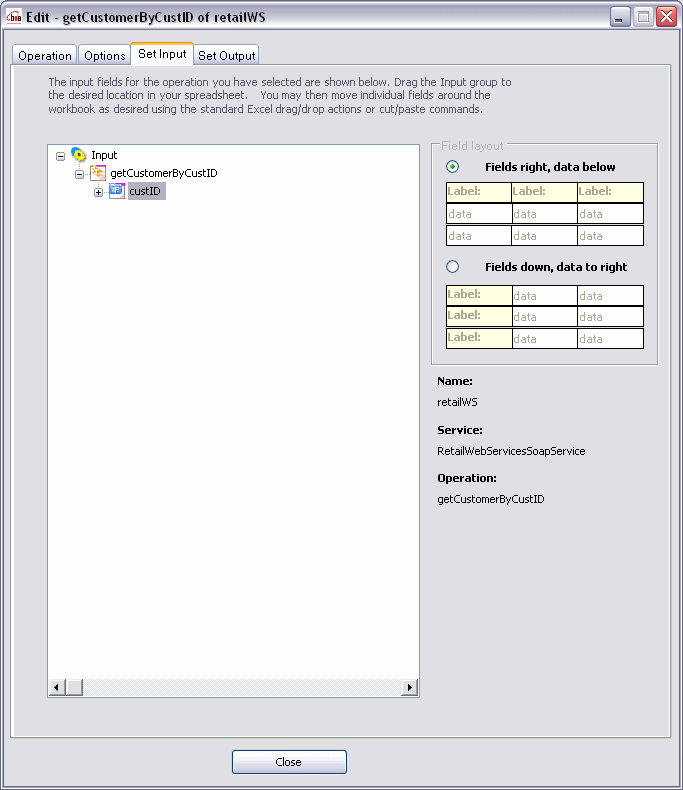 Selecting an Input Parameter