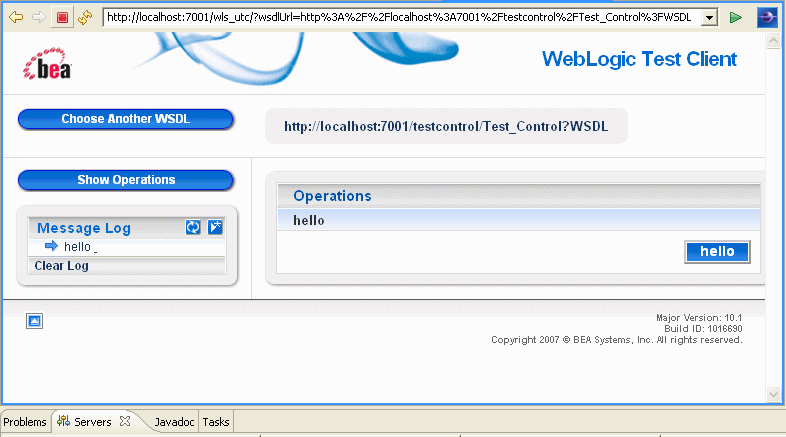 WebLogic Test Client for ALDSP Control