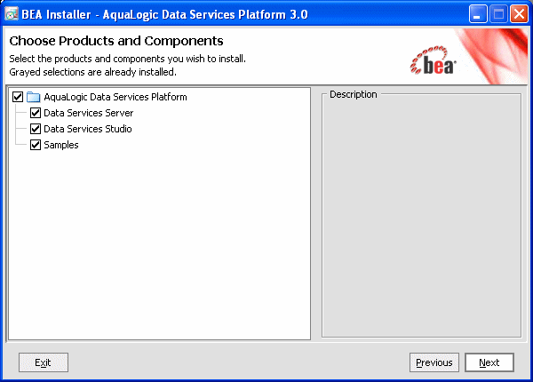 Choosing Components to Install