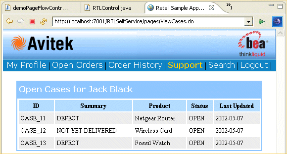 Customer Support Page