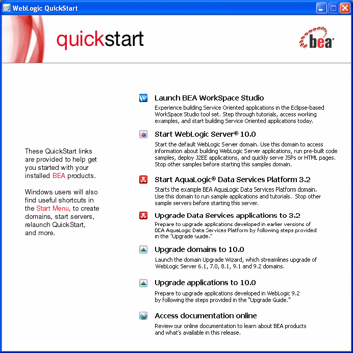 Launching quickstart