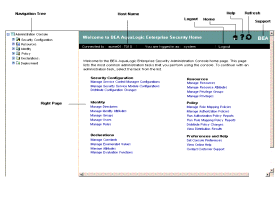 Administration Console Interface