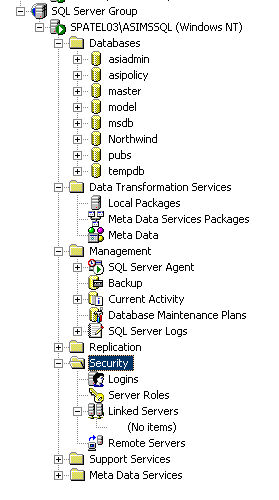 Selecting the New Database