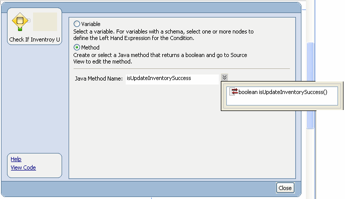 Selecting Java Method Name