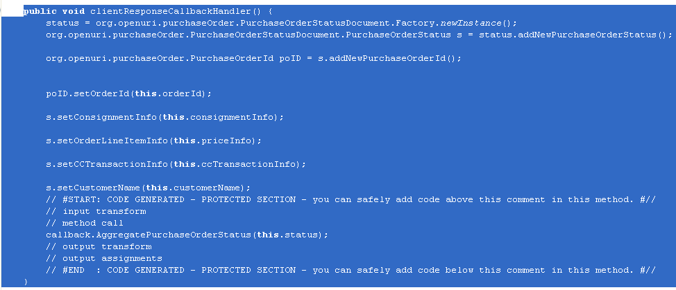Client Response Method in PO Aggregator JPD