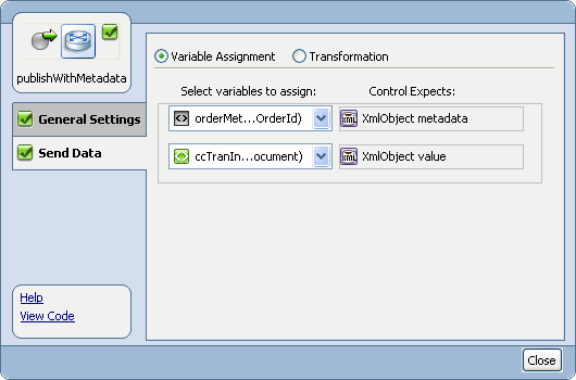 publishWithMetaData - General Settings Tab