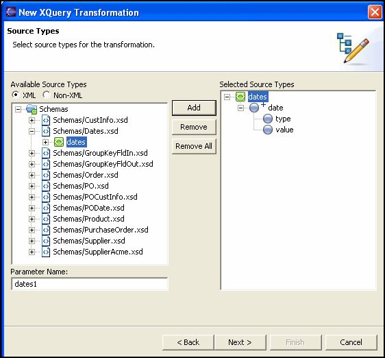 Selecting Source Types