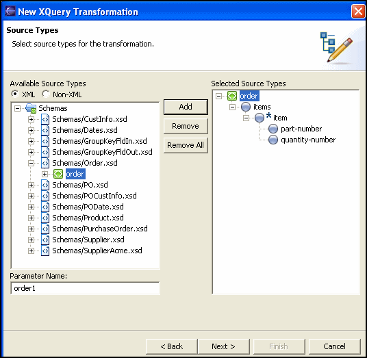 New XQuery Transformation Wizard