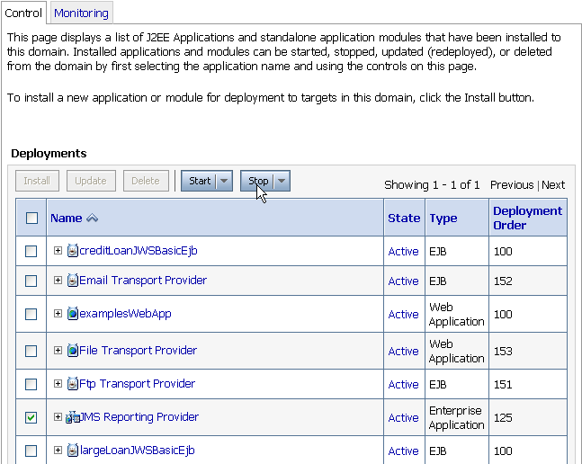 Stopping a Reporting Provider