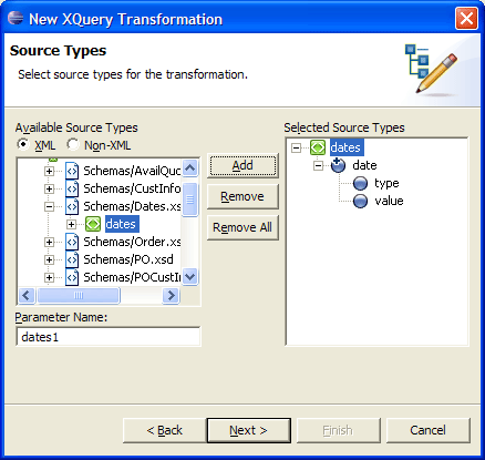 Selecting Source Types