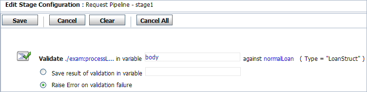 Configure Action for Message Validation