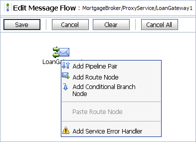 Configure Message Flow for LoanGateway1 Proxy Service