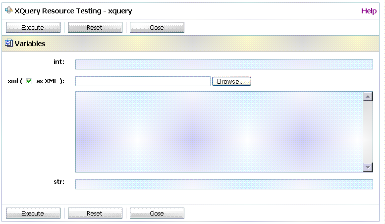 Configuring the XQuery Variables in the Test Console