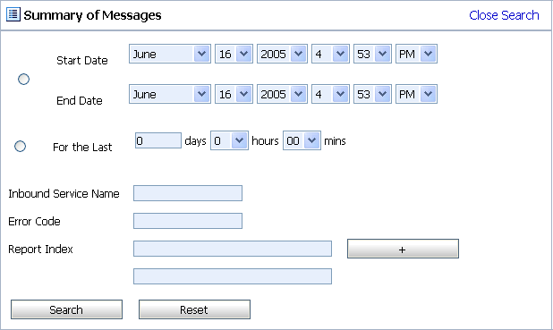 Summary of Messages Search