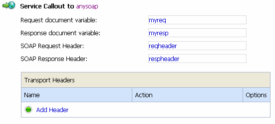 Service Callout Action Parameters for a Service Not Based on a WSDL