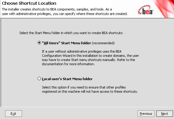 Choose Shortcut Location