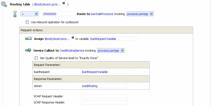 Configure Service Callout Action