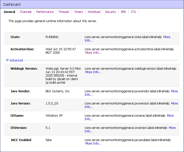 Server Details Page—General Tab