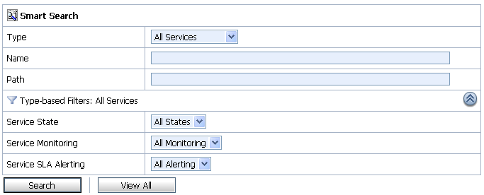Type Based Filters: All Services