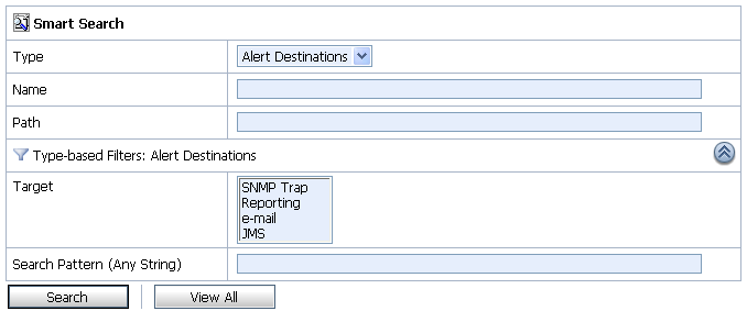Type Based Filters: Alert Destinations