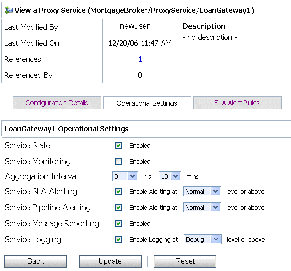 Monitoring Configuration of Proxy Service