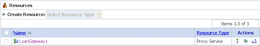 Proxy Services in Resource Pane