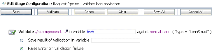 Configured Message Validate Action