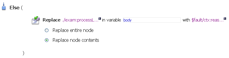 Edit Stage Configuration Page - Else Replace Action