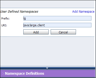 User Defined Namespace