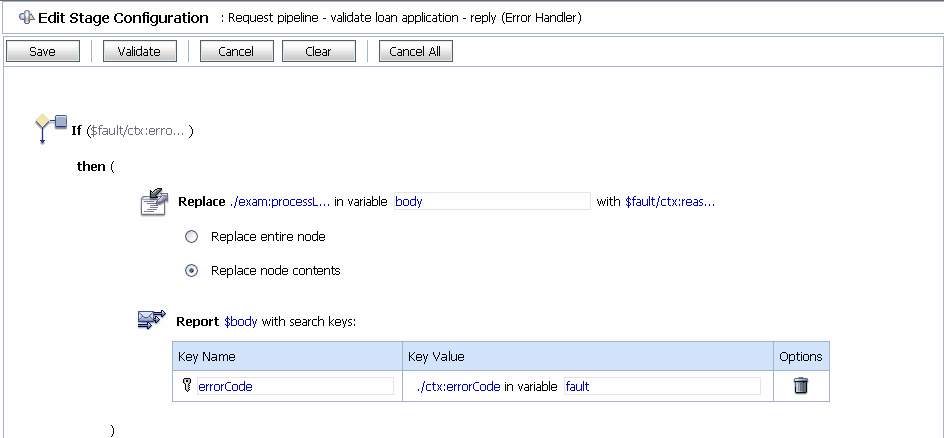 Request Actions for LoanGateway3 Proxy Service