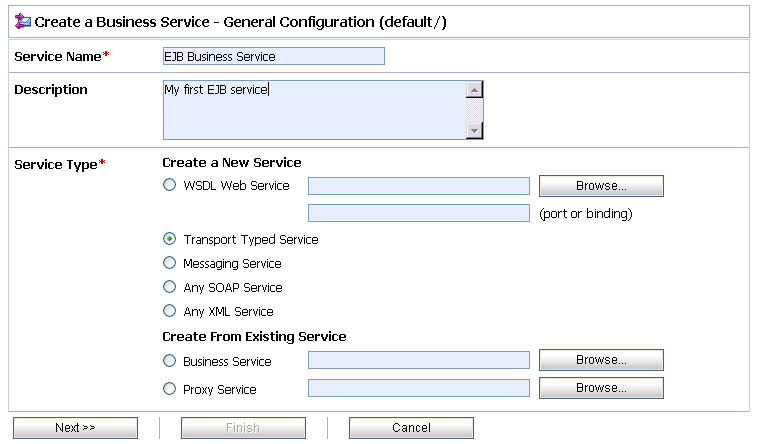 Create a Business Service - General Configuration