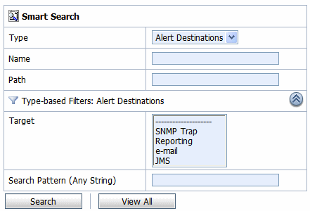 Type Based Filters: Alert Destinations
