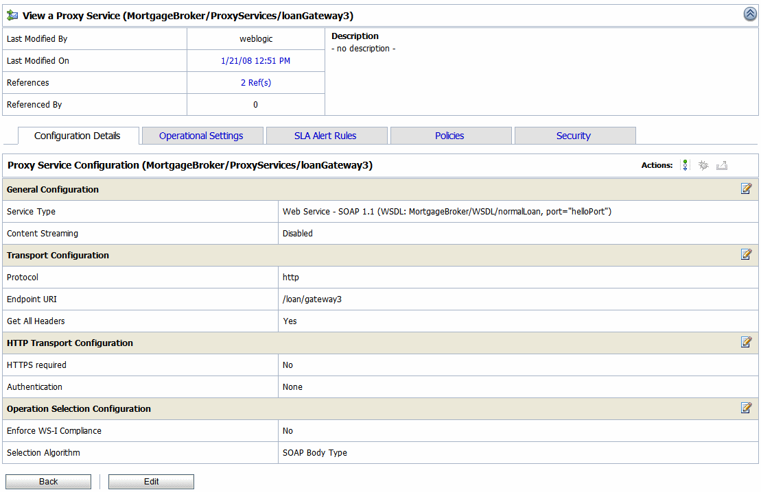 View a Proxy Service