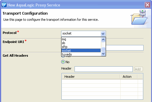 A custom transport available when creating a service