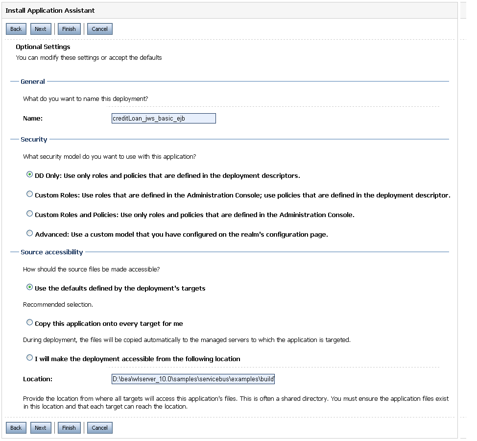 Optional Settings