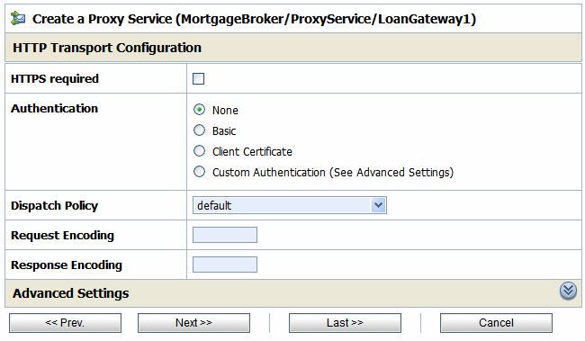 HTTP Transport Configuration