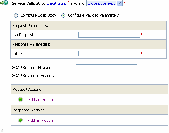 Service Callout Action - Configured Operation