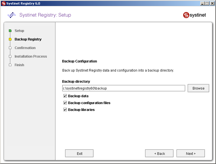 Setup Tool - Backup