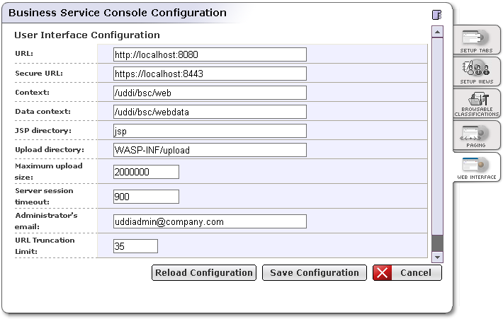Business Service Console Configuration - UI Configuration