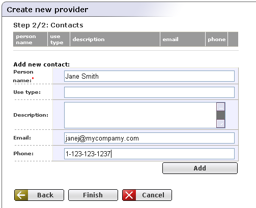 Publish Provider - Step 2